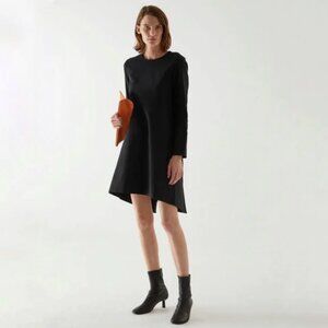 COS Box Pleat A-Line Dress in Black Size 2